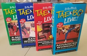 Billy Blanks Tae Bo Live! Set of 4 VHS Basic Instructional 8-Minute and Advanced - Picture 1 of 4