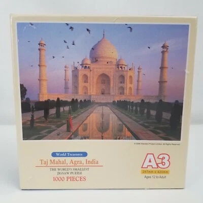 World's Smallest Jigsaw Puzzle, 1000 Pieces A3, Taj Mahal Agra India 12" x 16.5" - Image 1 of 4