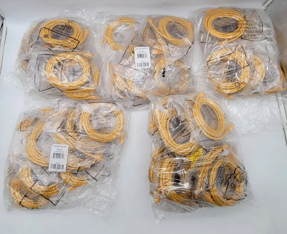 Lot of 54 MONOPRICE Cat6-10-Yellow 9871 - Image 1 of 4
