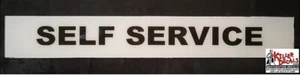 (BANNER-3-PLEX) 24.5" X 3.5" SELF SERVICE PLEXIGLASS GAS PUMP AD PLATE GASOLINE - Picture 1 of 2