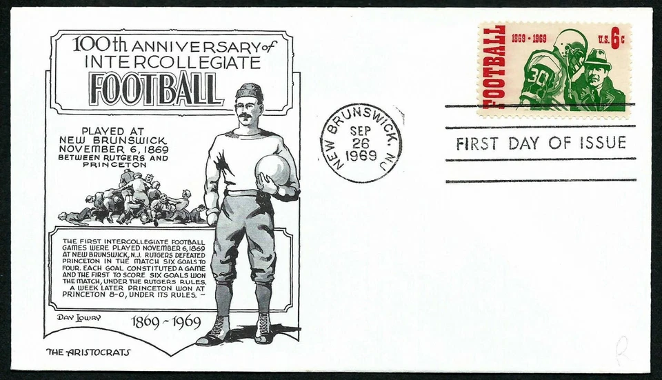 USA, SCOTT # 1382, THE ARISTOCRATS FDC COVER - FOOTBALL, DAY LOWRY, YEAR 1969 - Image 1 of 1