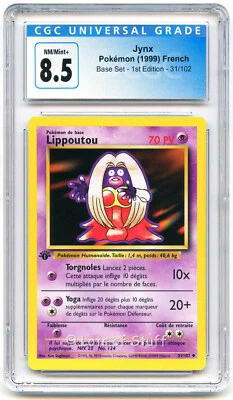 CGC 8.5 NM/MINT+ French Jynx Lippoutou Base 1st Edition 1999 Pokemon 31/102  -65 - Image 1 of 2