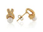 10k Or 14k Yellow Gold Freshwater Cultured Pearl White Cz Pretty Post Earrings