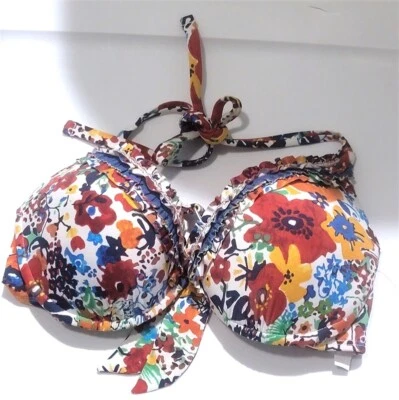 Top de natación bikini con aros floral amapola marca D Lucky 120564 nuevo sin etiquetas Foto 1 de 2