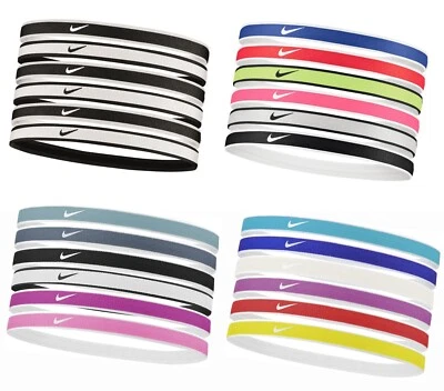 Nike Haarband Elastic Hairband Unisex Fitnessband Sportband Stirnband 6-er Pack