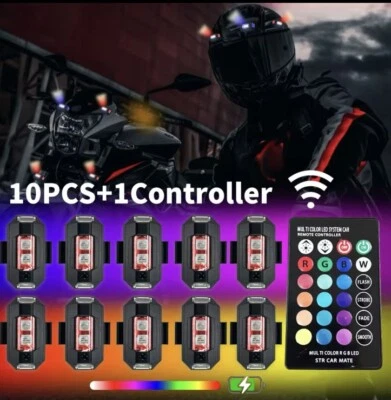 10x Remote Control Wireless LED Strobe Light Rechargeable Premium Light - Image 1 of 4