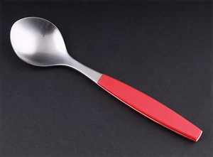 Georg Jensen, Strata Cutlery Child's Spoon Stainless Steel. Henning Koppel. RED! - Picture 1 of 5