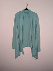 Gramicci Hemp Organic Cotton Open Front Cardigan Sweater Light Blue Womens XL - Picture 1 of 11