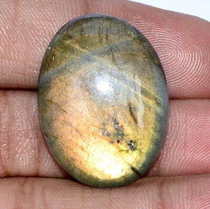 28x21 mm Natural Labradorite Oval Cabochon 33.74 CTS Untreated Loose Gemstone - Picture 1 of 8