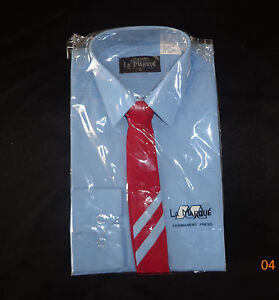  La Marque Kids Boys L/S Button Down Dress Shirt with Stripe Tie Size 6 