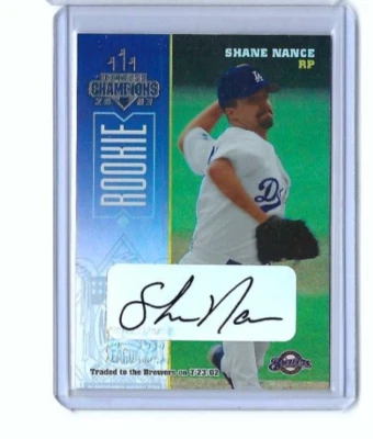 2003 Donruss Champions #151 SHANE NANCE Rookie Auto 66/150 Dodgers Autograph RC - Image 1 of 2