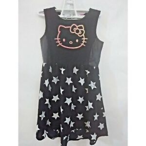 Hello Kitty Girls Hi Low Stars Print Shift Dress Size 5/6