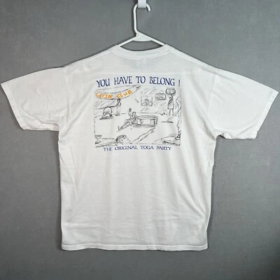 Vintage 90s The Original Toga Party Have To Belong T Shirt Adult XL White Mens - Image 1 of 4