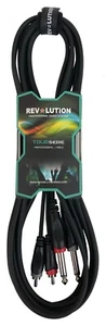 REV 12ft Unbalanced Audio Cable with Connectors: 2xRCA Plug to 2x1/4’’ Mono Plug - Picture 1 of 4