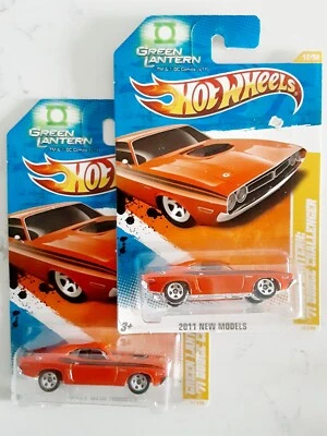 Dodge Challenger 2011 Hot Wheels Green Lantern 71 lote de 2 Foto 1 de 4