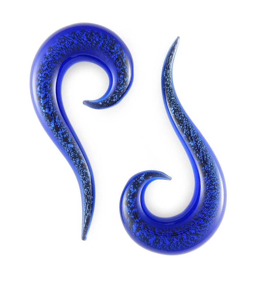 Par de medidores de gotas de vidrio Pyrex brillo azul oscuro Foto 1 de 1