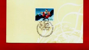1995 CHRISTMAS HILLS Yarra Glen Victoria AU POSTMARK stamp bird Father Xmas - Picture 1 of 3