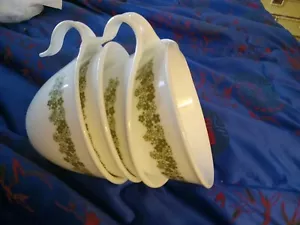 CORELLE CORNING CRAZY DAISY SPRING BLOSSOM HOOK HANDLE COFFEE CUPS SET OF 4 - Picture 1 of 3