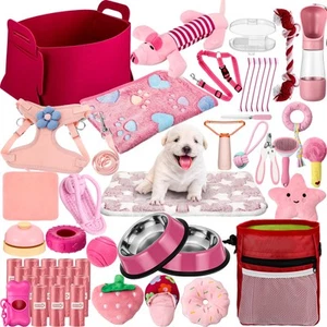 50 Pcs Puppy Starter Kit for Small Dogs Essentials Includes Leash, Bowls, Tee... - Picture 1 of 7
