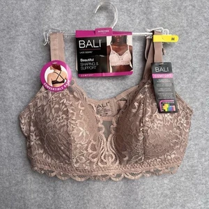 Bali Womens Lace Desire Wire Free Lined Comfort Bra DF6591 Size M Evening Blush - Picture 1 of 12