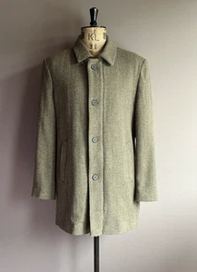 Abrigo de tweed House of Bruar para hombre talla M verde espiga lana cremallera - Imagen 1 de 12
