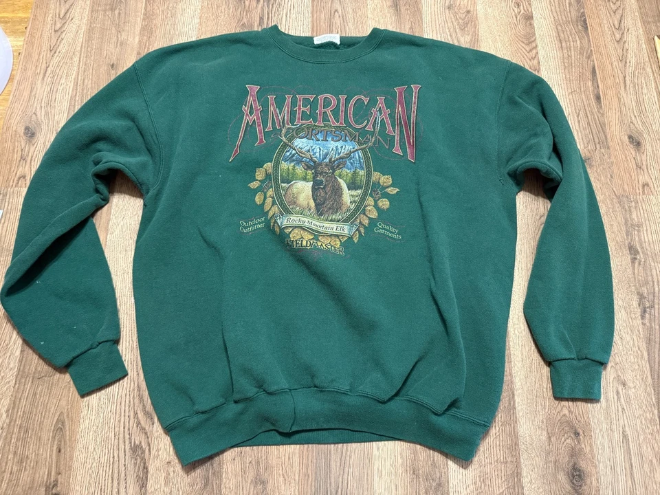 Suéter Field Master Para Hombre Talla XL Verde Deportistas Americanos Rocky Mountain Elk Foto 1 de 4