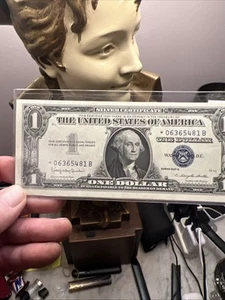 1957 B Star Note Silver Certificate One Dollar Bill Super Crisp Uncirculated!! - Picture 1 of 5