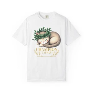 T-shirt Champion Catnap, t-shirt confortable amoureux des chats, cadeau pour propriétaires d'animaux de compagnie, animal mignon - Photo 1 sur 41