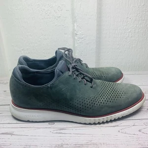 Cole Haan 2 Zerogrand C26036 Laser Wingtip Oxfords Shoes Men's 13 M Suede Gray - Picture 1 of 8