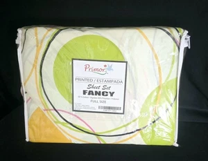 Vintage Geometric Circle Pink Orange Green Standard Sheet Set New - Picture 1 of 3