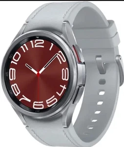 SAMSUNG Galaxy Watch 6 Classic 43mm Smartwatch Silver (Bluetooth, WiFi, LTE) - Picture 1 of 8