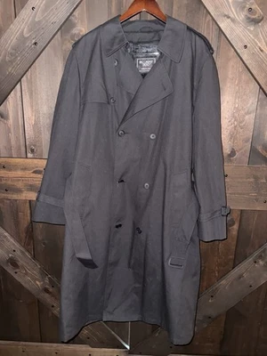 Gabardina negra de colección Botany 500 para hombre forro extraíble hecha en EE. UU. USADA EN EXCELENTE ESTADO Foto 1 de 4