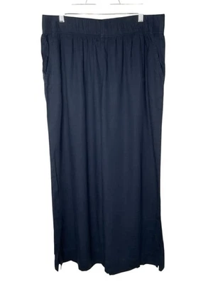 Pantalones Peace Love World de lino de pierna ancha A603558 azul marino talla pequeña grande NUEVO Foto 1 de 4