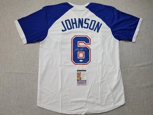 DAVEY JOHNSON SIGNED AUTO ATLANTA BRAVES WHITE THROWBACK JERSEY JSA AUTOGRAPHED - Picture 1 of 2