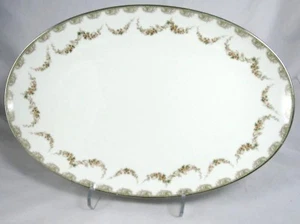Noritake China Denise Platinum Rim Serving Platter 16" Floral 5508 - Imagen 1 de 11