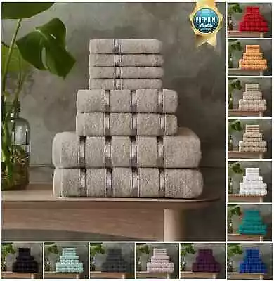LUXURY 100% EGYPTIAN COTTON TOWEL 8 Piece Bale Set Face Hand Bath Boston Towels - Image 1 of 2