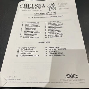 Chelsea v Watford Reserves 22/10/01 - Picture 1 of 1