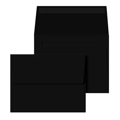 Sobres A2, 4 3/8" x 5 3/4", Negro, Solapa Cuadrada, 24w (90gsm), 50 por Paquete Foto 1 de 4