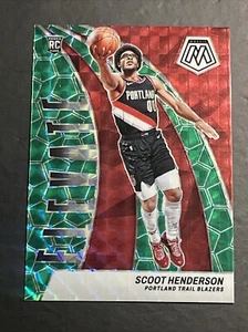 2023-24 Panini Mosaic Scoot Henderson Green Elevate RC Portland Trail Blazers #9 - Foto 1 di 2