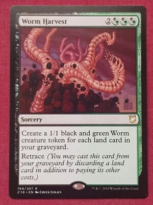 Magic The Gathering COMMANDER 2018 C18 WORM HARVEST black/green card MTG - Image 1 of 2