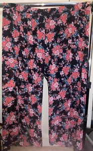 Torrid Floral Chiffon Wide Leg Pants Side Slit Lined 6x - Picture 1 of 8