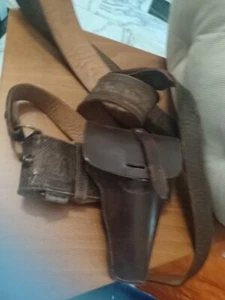 Cinturone Con Fondina Militare Vintage - Foto 1 di 5