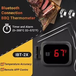Inkbird Digital Food Thermometer Bluetooth Meat Probe Cooking BBQ 2 Probe IBT2X - Picture 1 of 16
