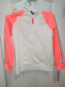 girl's Cat & Jack jacket size 7/8 fleece front zipper unicorn hoodie long sleeve - Picture 1 of 11