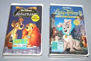 2 - NEW Sealed Clamshell Disney VHS Masterpiece Lady And The Tramp 1 & 2 - Picture 1 of 2