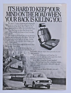 Volvo 1973 sedán de 4 puertas vintage Back Is Killing You anuncio impreso original - Imagen 1 de 4