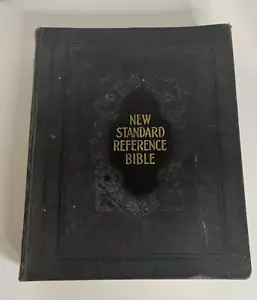 VTG 1936 New Standard Reference Holy Bible Cyclopedic Indexed Hertel Blue Ribbon - Picture 1 of 16
