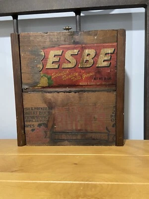 Vintage Herbert Bucks California Grape Crate Panel Besbet Farms 1940-50’s - Image 1 of 4