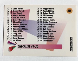 1991 Skybox Basketball Checklist 1-60 Card No. 345 - Picture 1 of 2