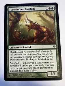 MTG Magic The Gathering Zendikar Turntimber Basilisk Uncommon LP - Picture 1 of 2